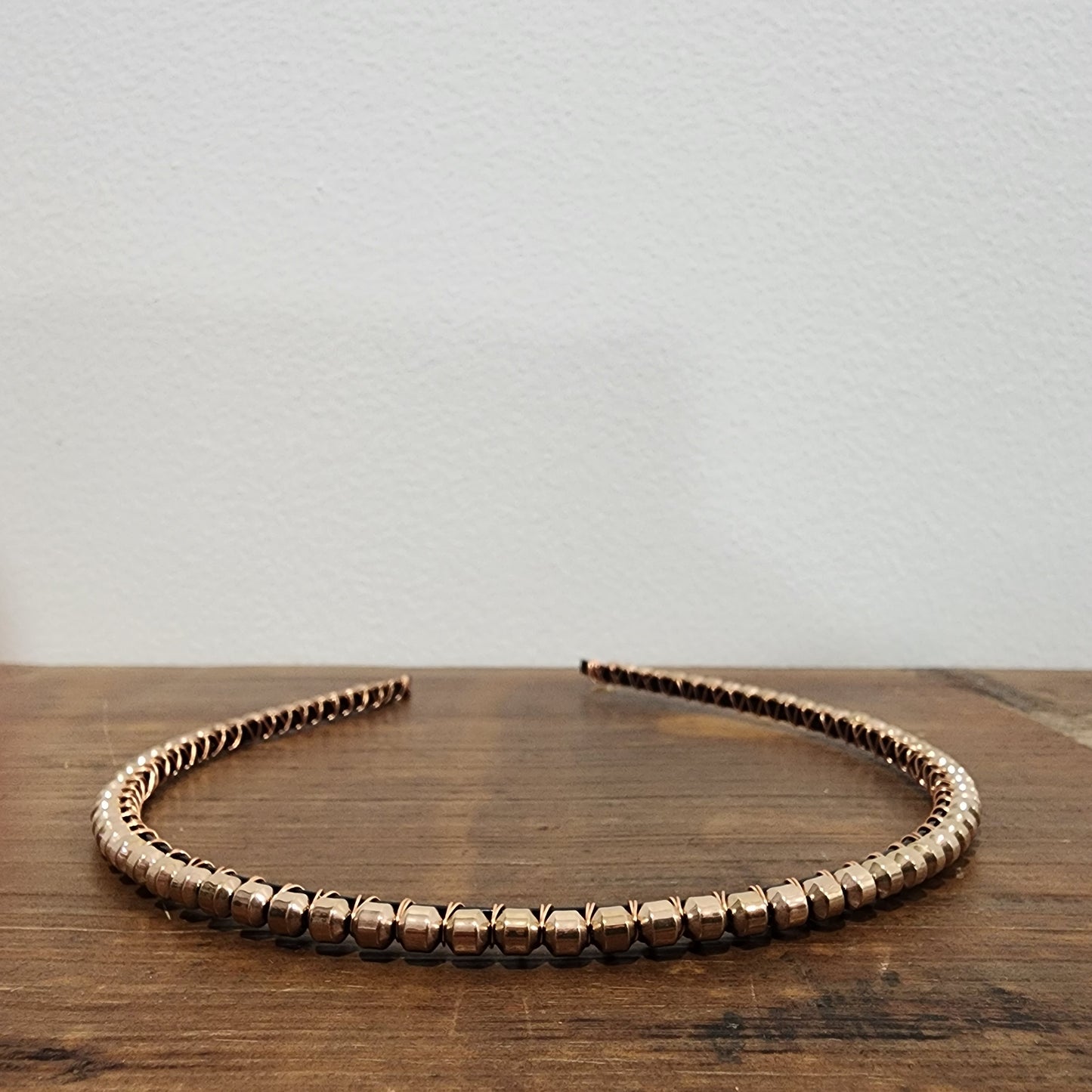 Rose Gold Plated Hematite Headband- Barrel
