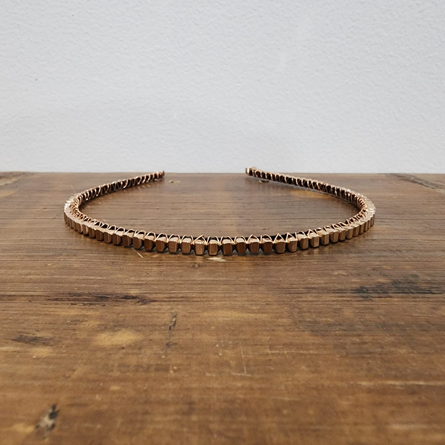Rose Gold Plated Hematite Headband- Rectangle