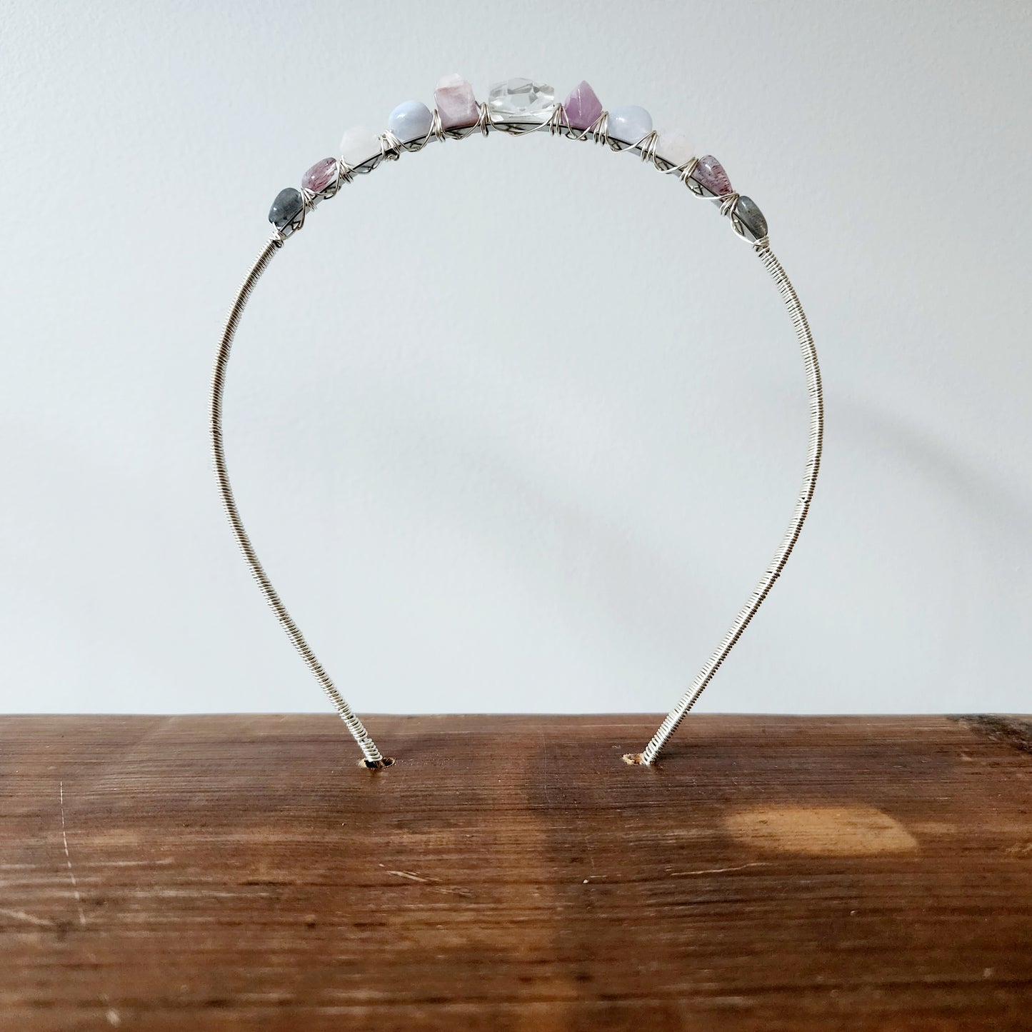 Hazel Gemstone Headband- Clear Quartz, Kunzite, Chalcedony, Rose Quartz, Strawberry Quartz, and Labradorite