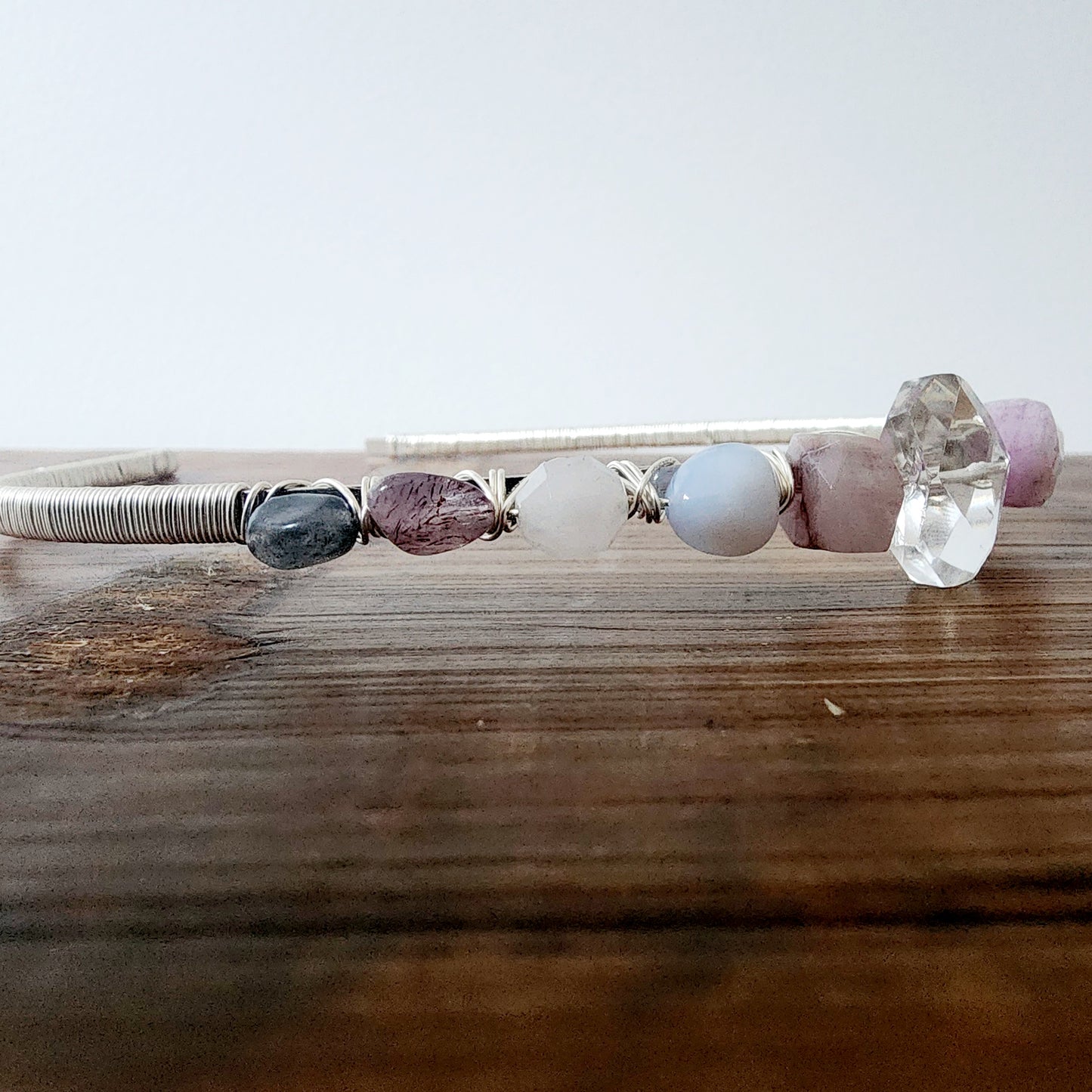 Hazel Gemstone Headband- Clear Quartz, Kunzite, Chalcedony, Rose Quartz, Strawberry Quartz, and Labradorite
