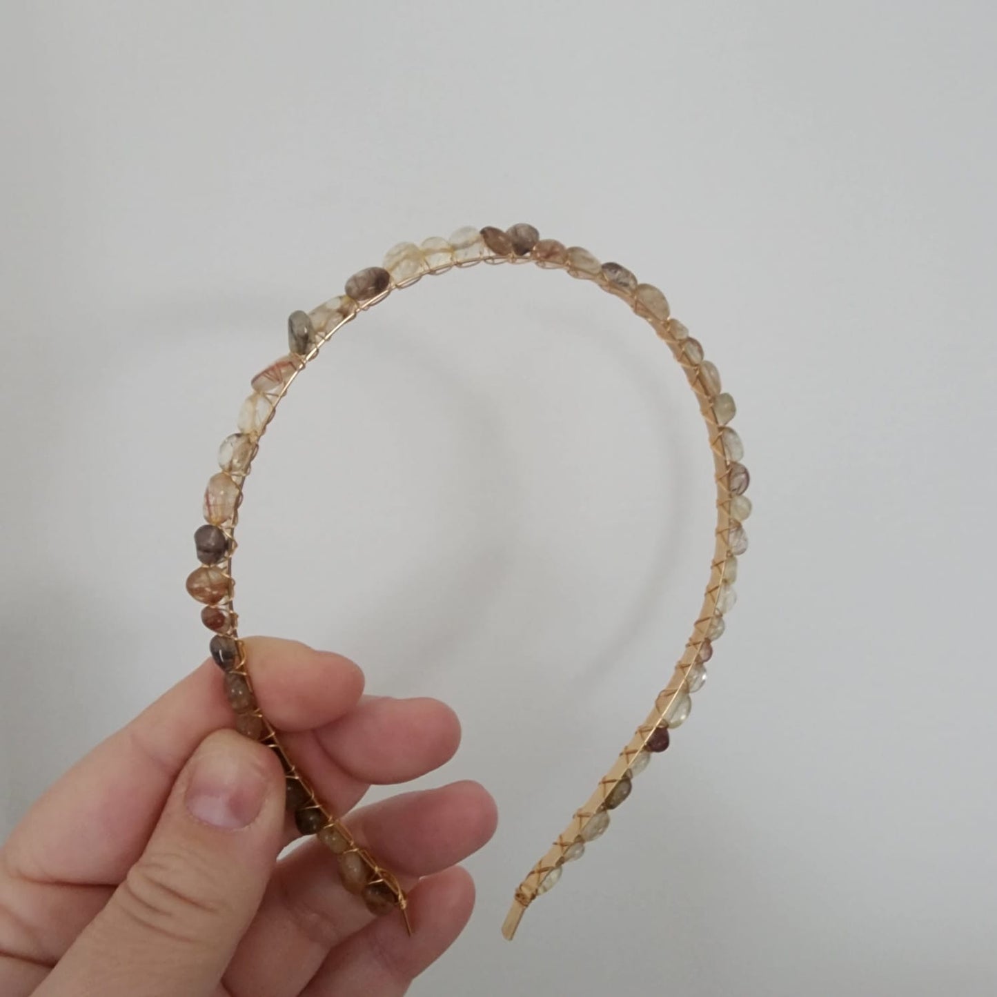 Rutile Quartz Pebbles Headband