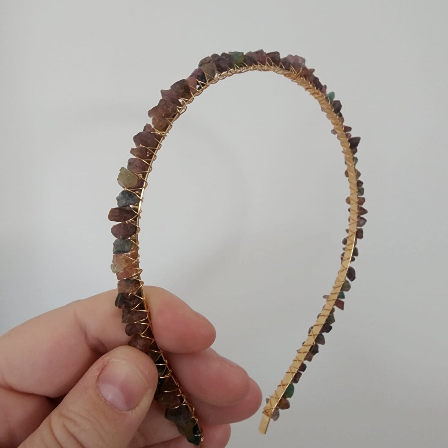 Multi-coloured Tourmaline Raw Chip Headband
