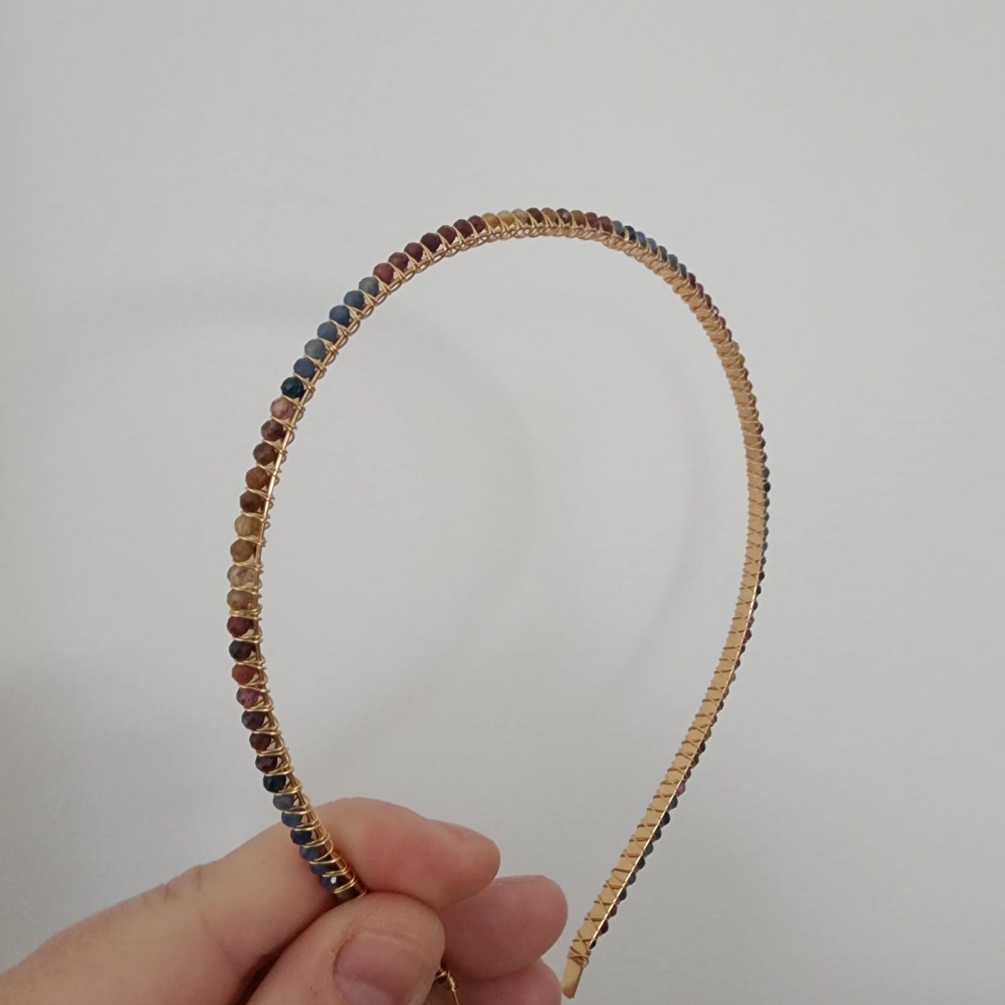 Faceted Sapphire and Ruby Headband