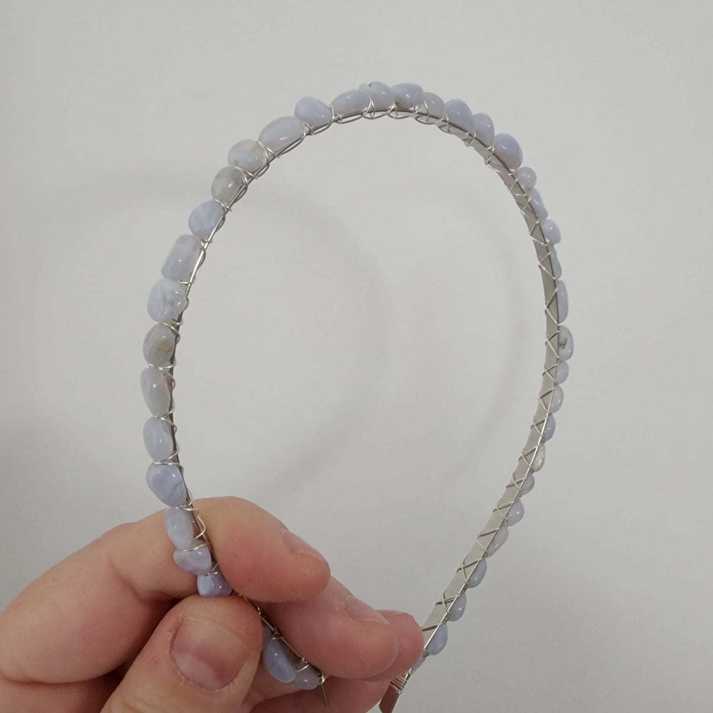 Blue Lace Agate Pebbles Headband