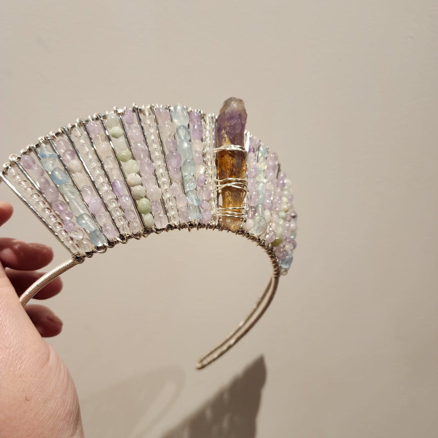 Amethyst, Aquamarine, Clear Quartz, Emerald Crown