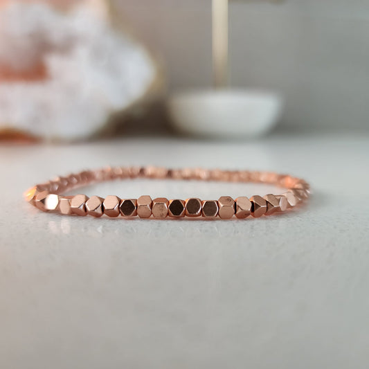 Rose Gold Plated Hematite Bracelet