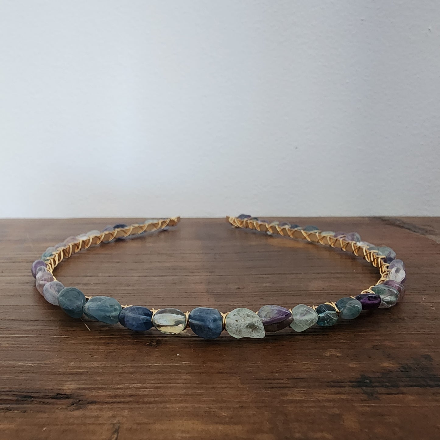 Rainbow Fluorite Pebble Headband