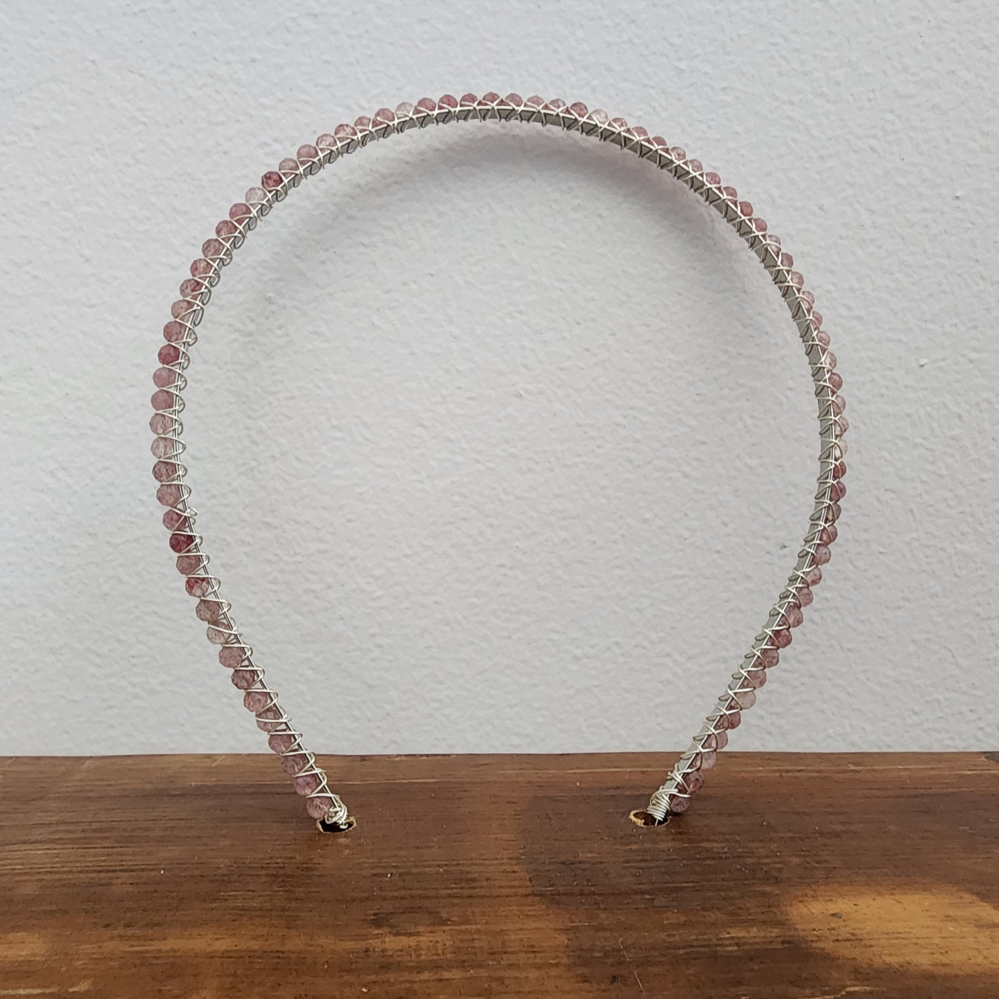 Faceted Strawberry Quartz Headband