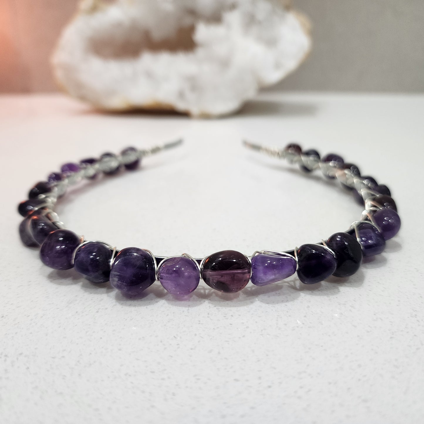 Dark Amethyst Nugget Headband