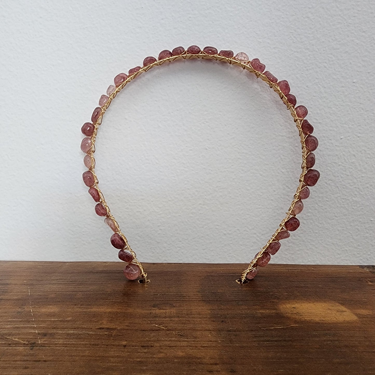 Strawberry Quartz Headband- Pebbles