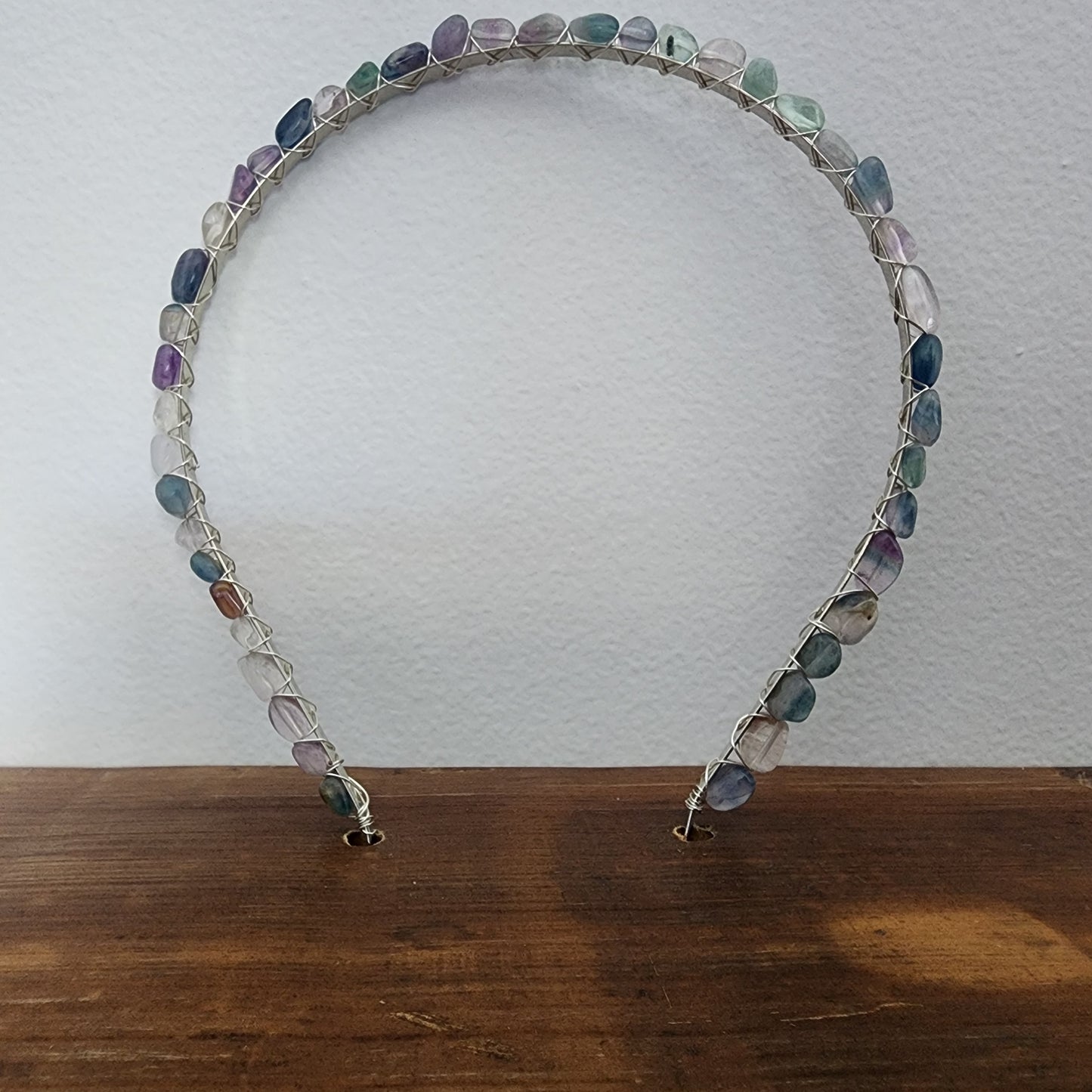 Rainbow Fluorite Pebble Headband