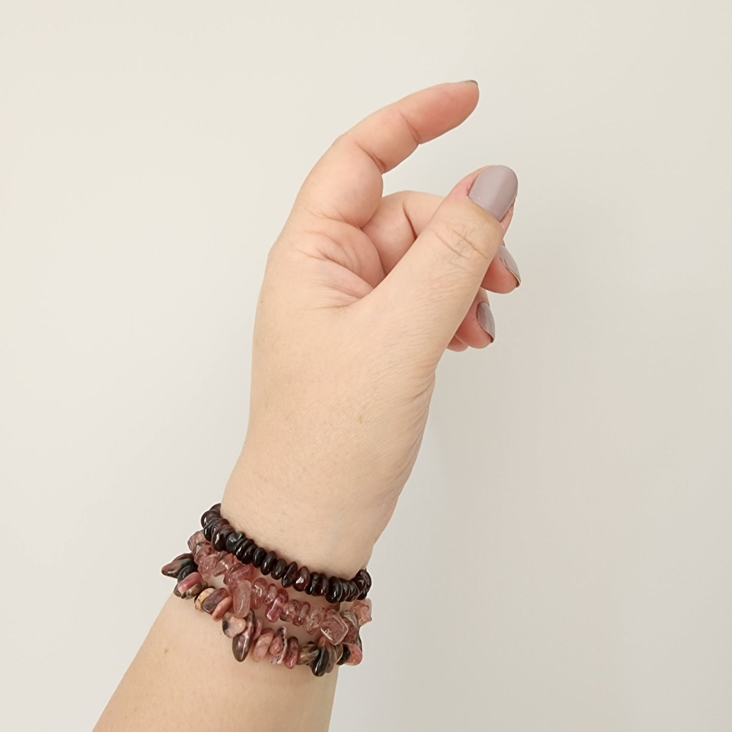 Strawberry Quartz Chip Bracelet