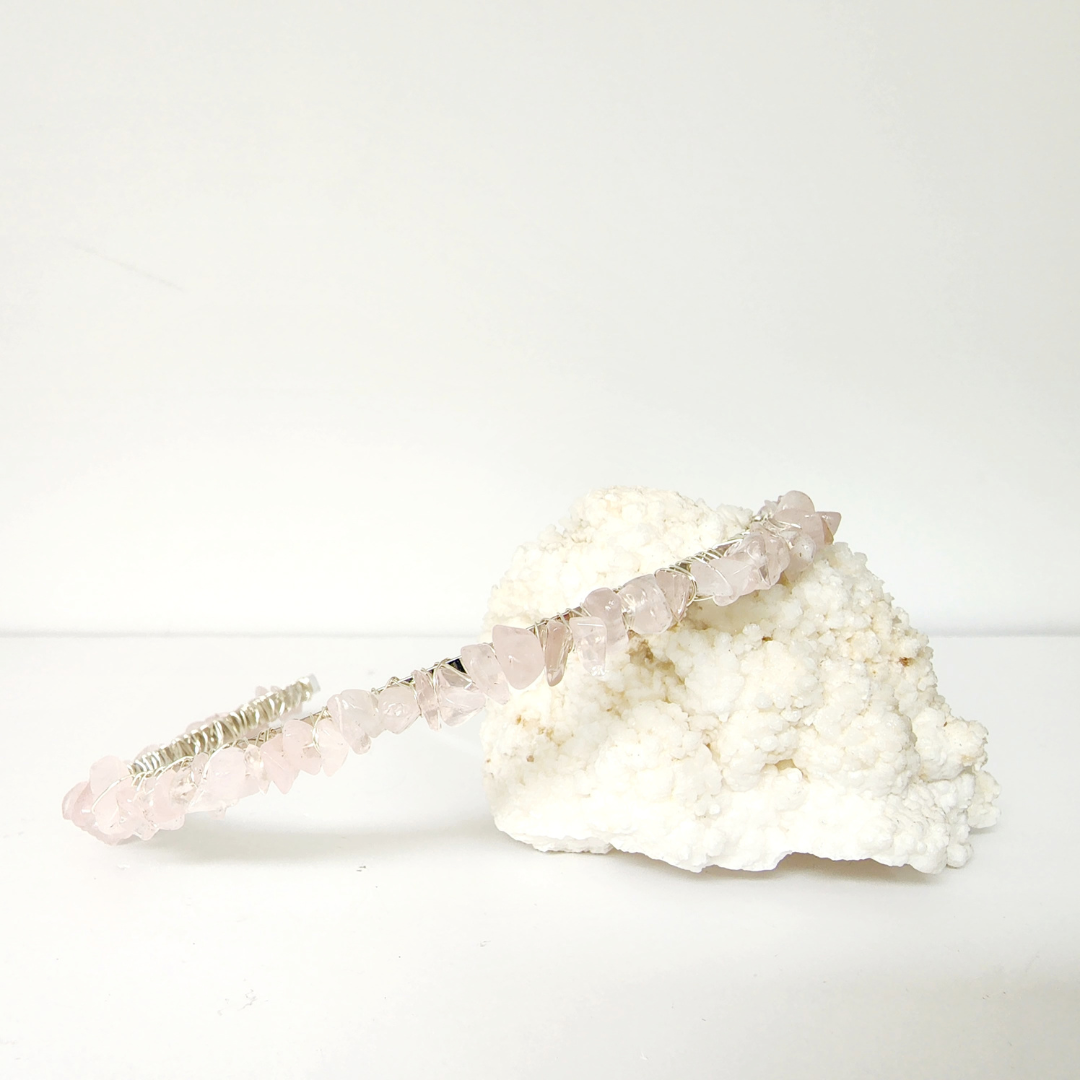 Rose Quartz Chip Headband