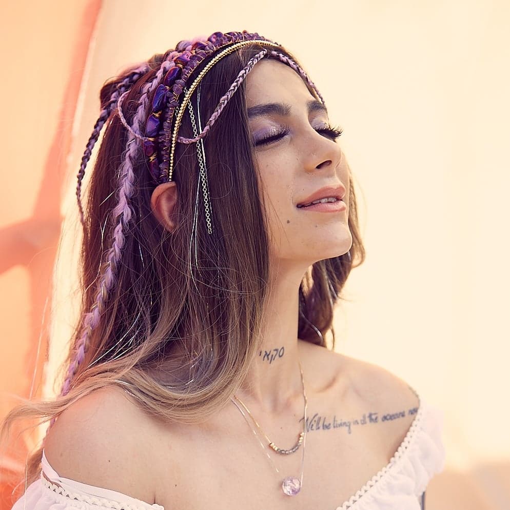 Amethyst Chip Headband