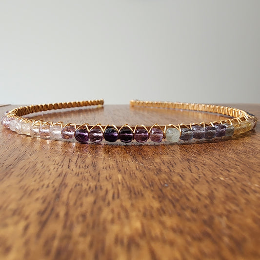 Rainbow Fluorite Faceted Headband