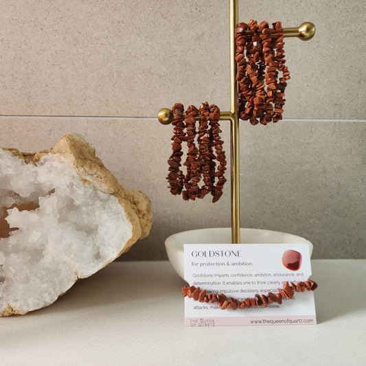 Goldstone Chip Bracelet