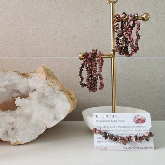 Rhodonite Chip Bracelet