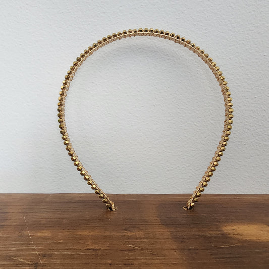 Gold Plated Hematite Headband- Barrel