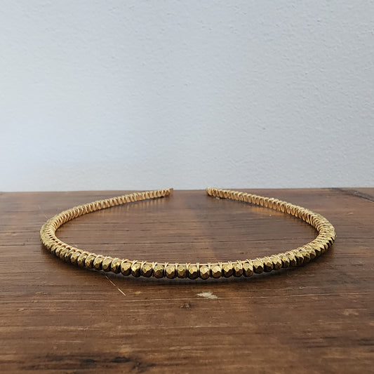 Gold Plated Hematite Headband- Cube