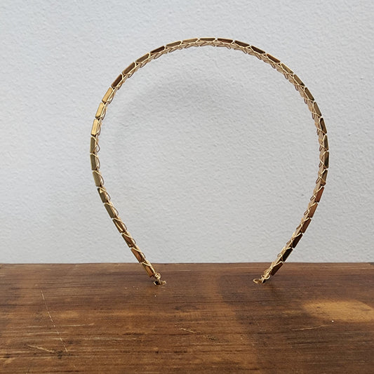 Gold Plated Hematite Headband- Long