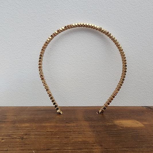 Gold Plated Hematite Headband- Large