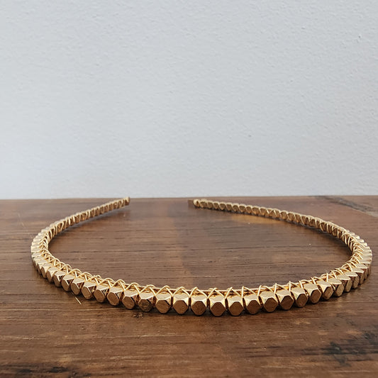 Gold Plated Hematite Headband- Large