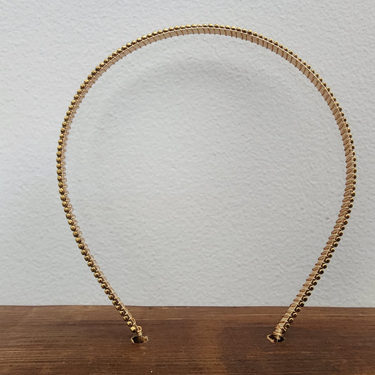 Gold Plated Hematite Headband- Flat