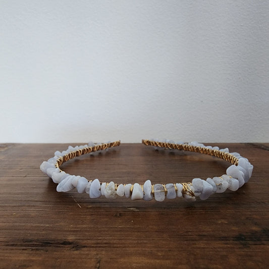 Blue Lace Agate Chip Headband