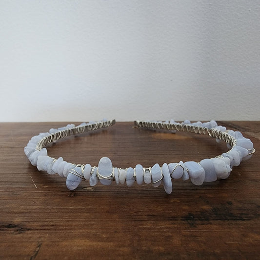 Blue Lace Agate Chip Headband