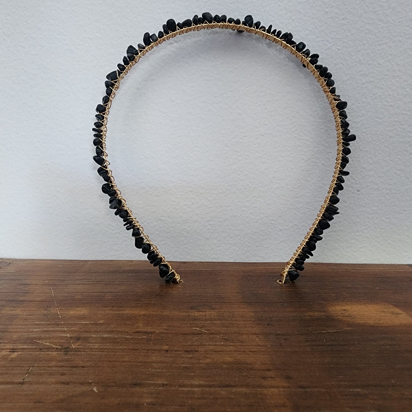 Black Tourmaline Chip Headband