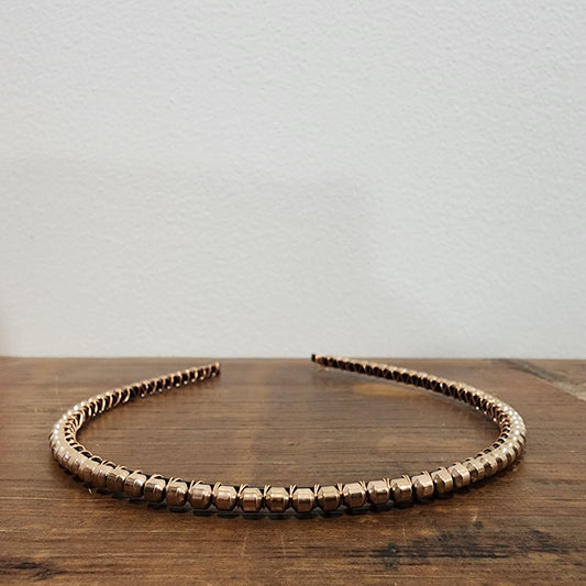 Rose Gold Plated Hematite Headband- Barrel