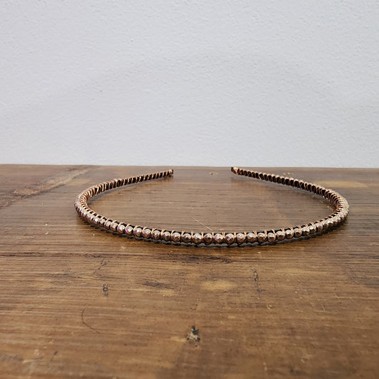 Rose Gold Plated Hematite Headband- Faceted Small