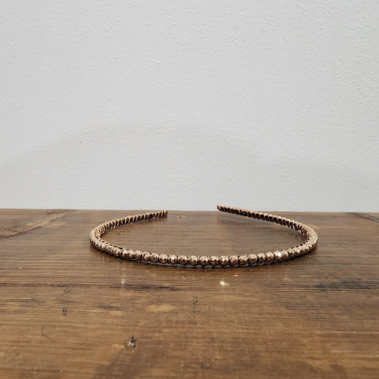 Rose Gold Plated Hematite Headband- Faceted Medium