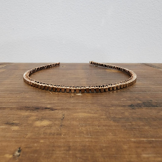 Rose Gold Plated Hematite Headband- Rectangle