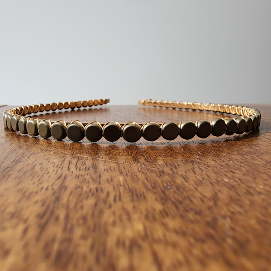 Hematite Headband- Matte Coins