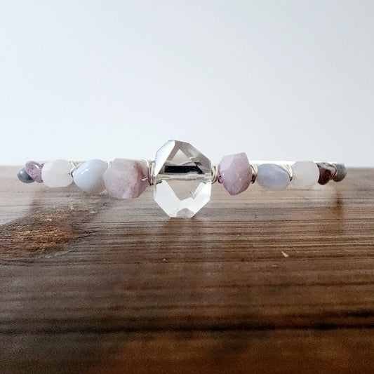 Hazel Gemstone Headband- Clear Quartz, Kunzite, Chalcedony, Rose Quartz, Strawberry Quartz, and Labradorite