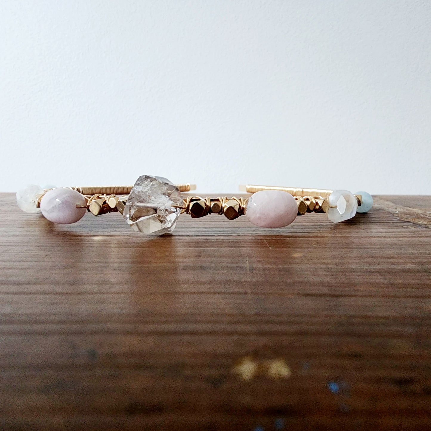 Luna Gemstone Headband- Herkimer Diamond, Kunzite, Moonstone, Blue Lace Agate and Hematite