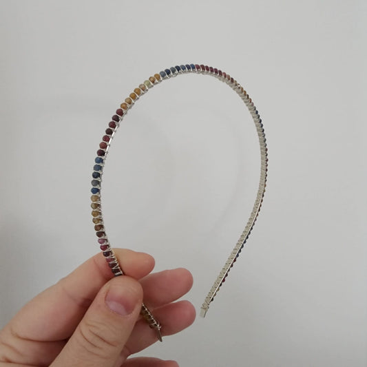 Faceted Sapphire and Ruby Headband