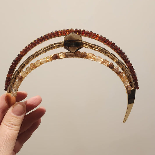 Garnet, Smoky Quartz and Rutile Quartz Crown