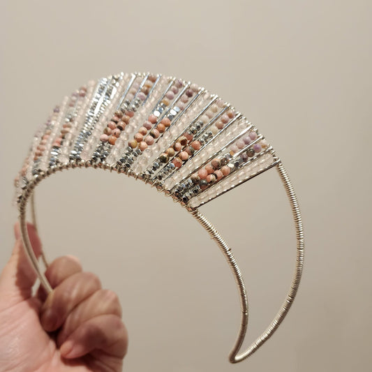 Rose Quartz, Silver Plated Hematite, Rhodonite, Opalized Fluorite Crown