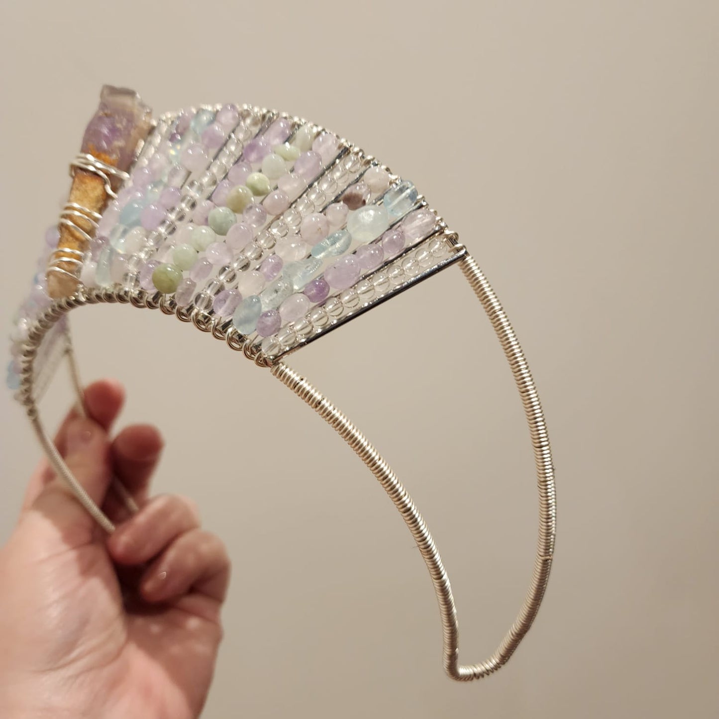 Amethyst, Aquamarine, Clear Quartz, Emerald Crown
