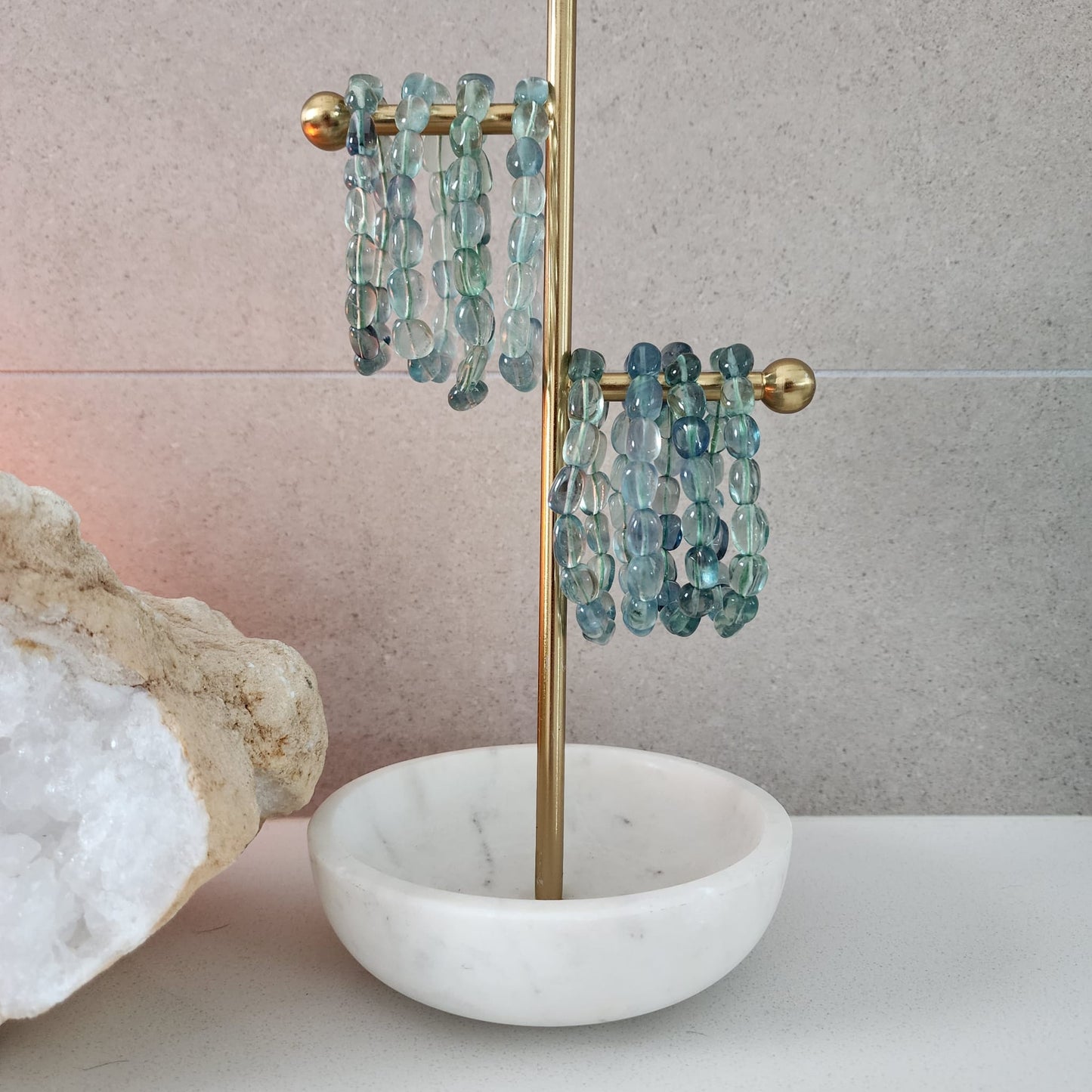 Blue/Green Fluorite Small Nugget Bracelet