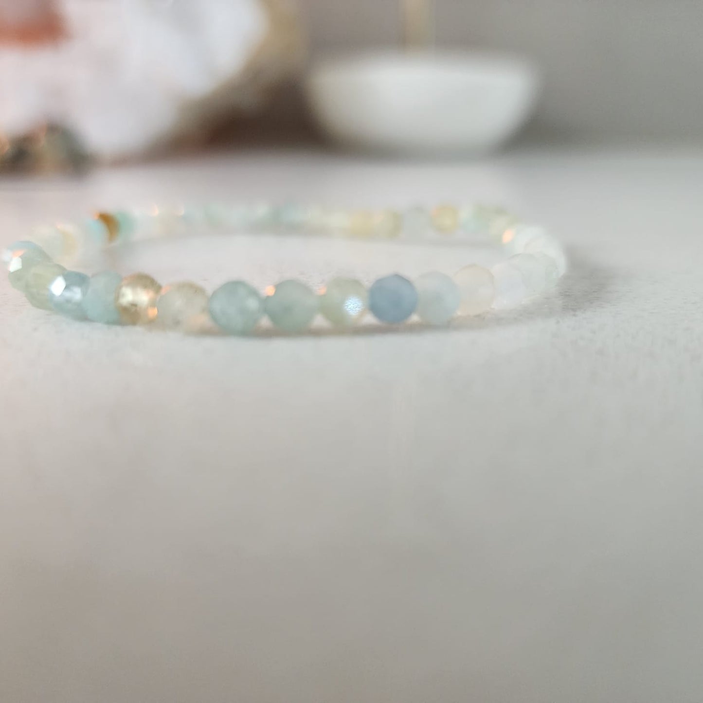 Aquamarine Ombre Faceted Bracelet