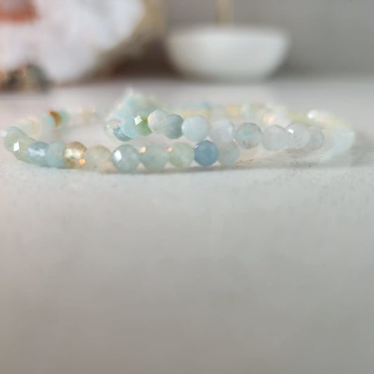 Aquamarine Ombre Faceted Bracelet
