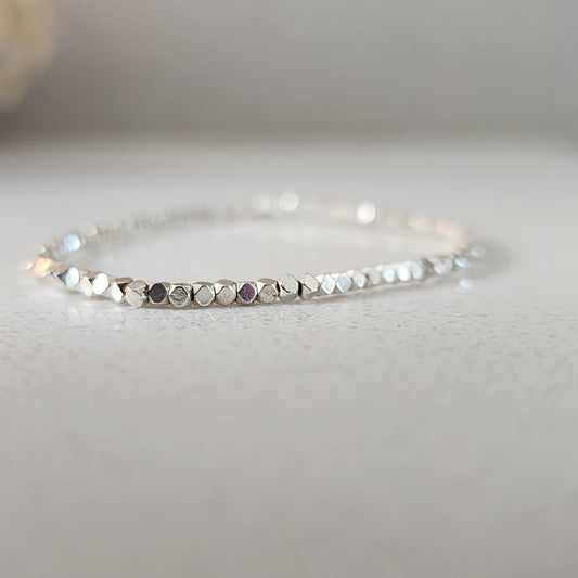 Siver Plated Hematite Bracelet