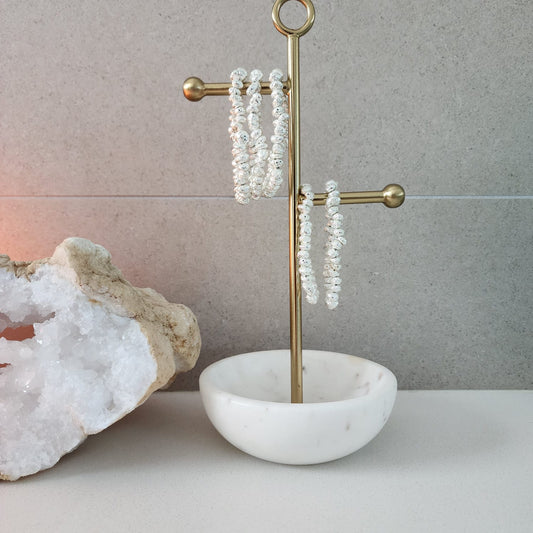 Siver Plated Lava Chunky Bracelet