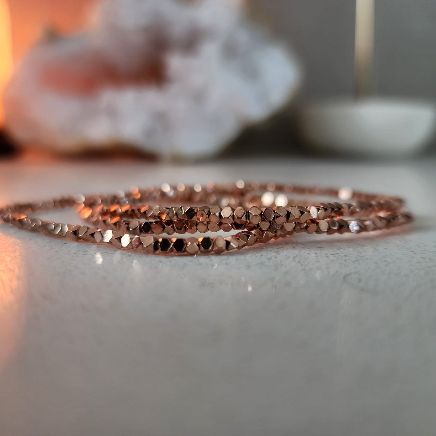 Rose Gold Plated Hematite Bracelet