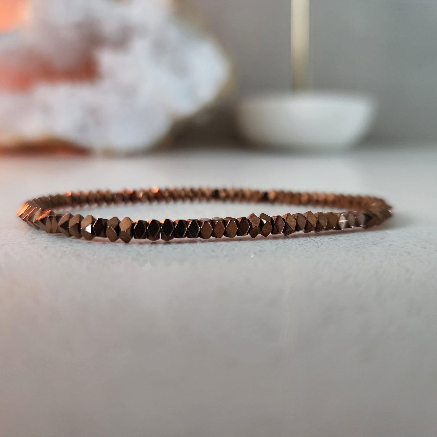 Copper Toned Plated Hematite Bracelet