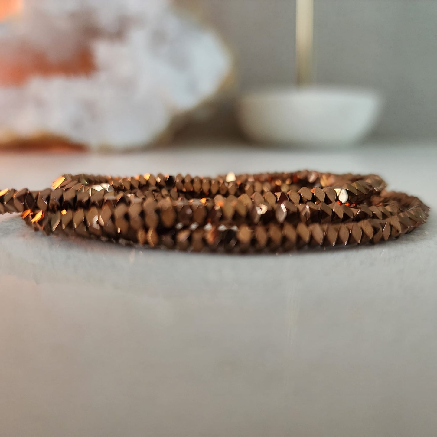Copper Toned Plated Hematite Bracelet
