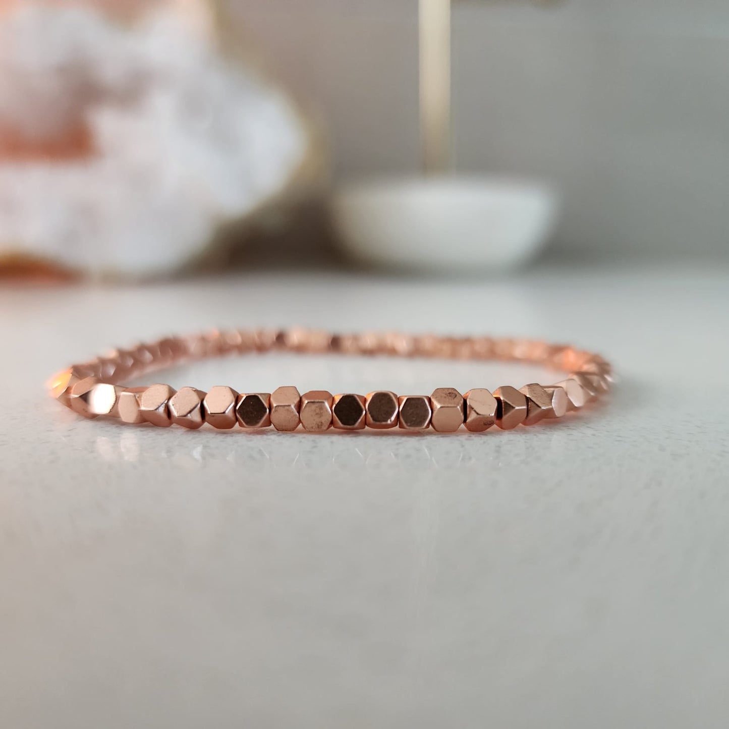 Rose Gold Plated Hematite Bracelet